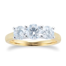 06019304 - 18ct Yellow Gold 1.50cttw Three Stone Diamond Ring