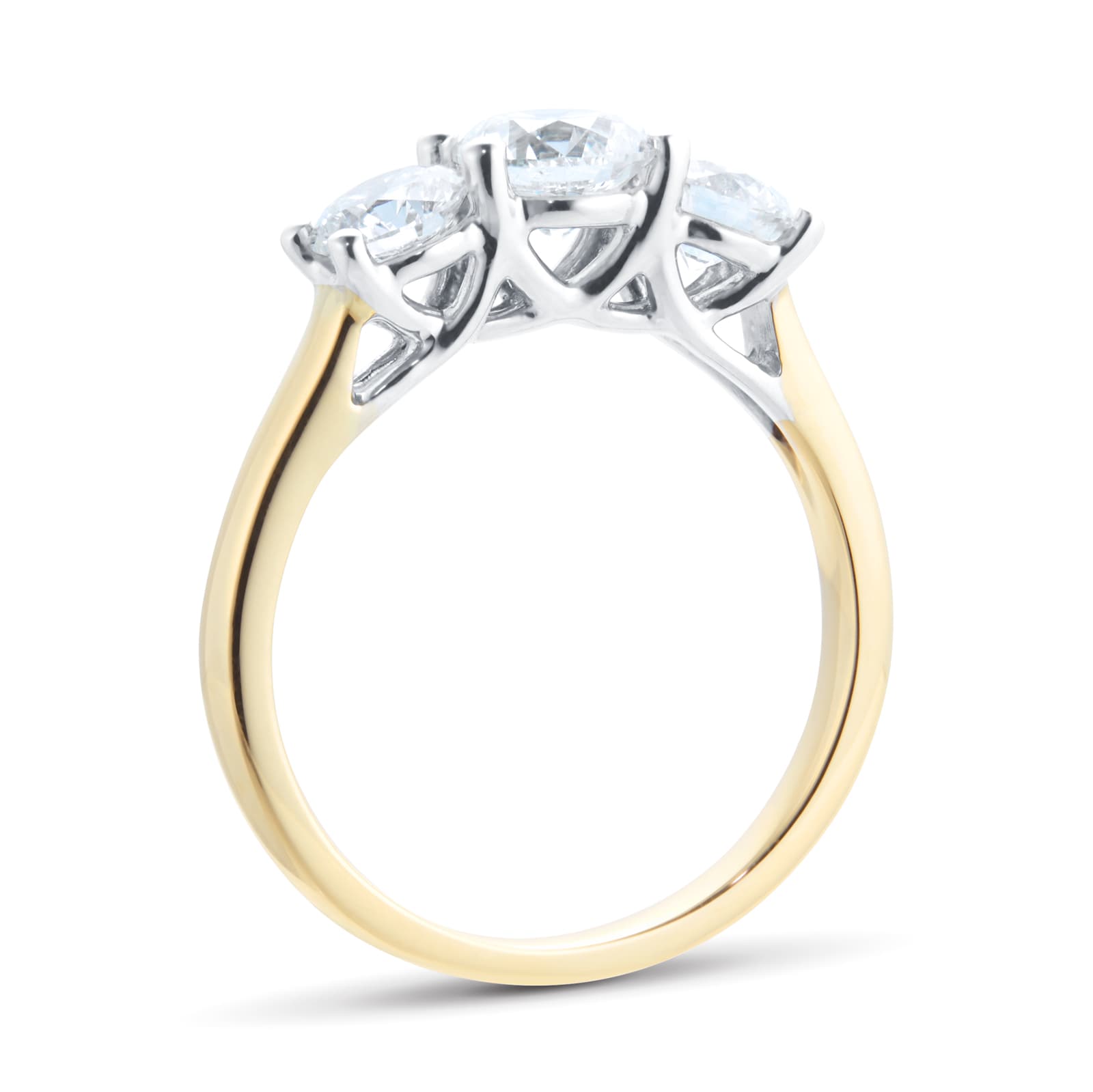 Mappin & Webb 18ct Yellow Gold 1.50cttw Three Stone Diamond Ring - Ring Size L