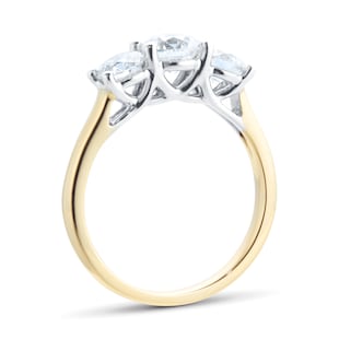 Mappin & Webb 18ct Yellow Gold 1.50cttw Three Stone Diamond Ring