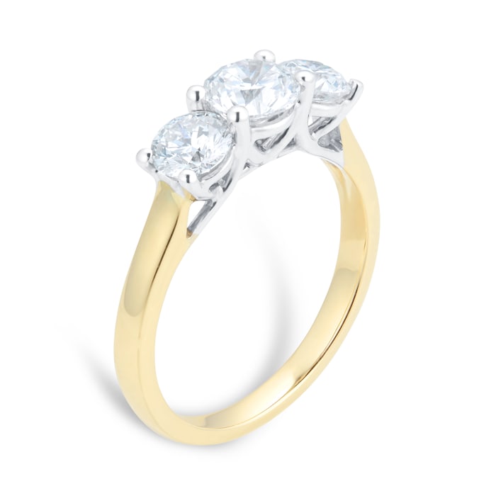 Mappin & Webb 18ct Yellow Gold 1.50cttw Three Stone Diamond Ring