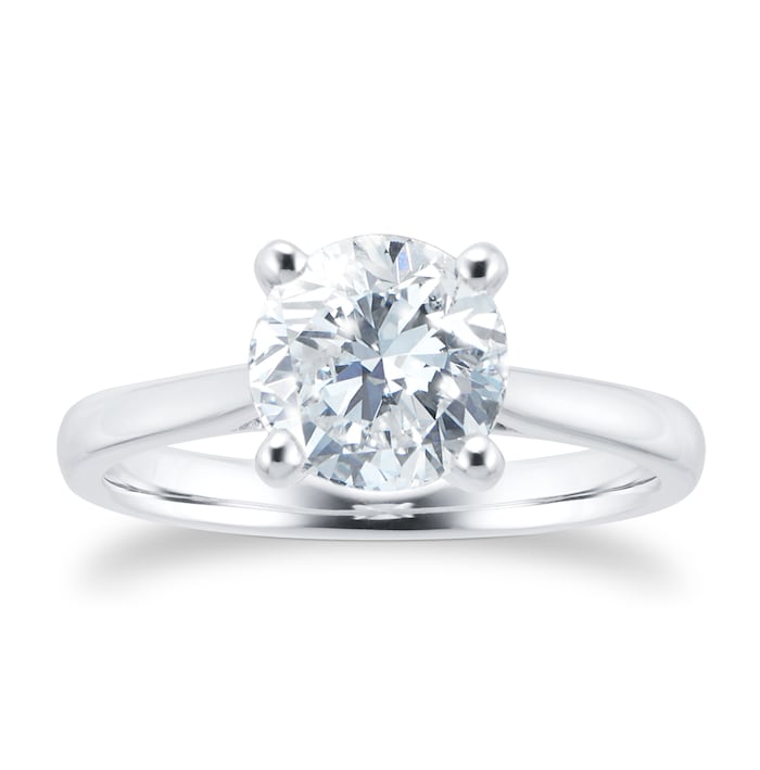 Goldsmiths Platinum 2.00ct Round Solitaire Engagement Ring