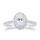 Goldsmiths 18ct White Gold 0.75cttw Double Halo Engagement Ring