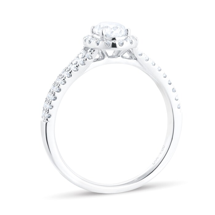 Goldsmiths Platinum 1.00ct Diamond Oval Split Halo Engagement Ring