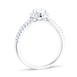 Goldsmiths Platinum 1.00ct Diamond Oval Split Halo Engagement Ring