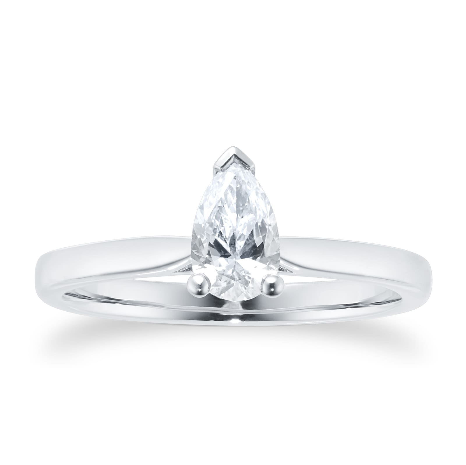 Goldsmiths Platinum 0.50ct Diamond Pear Cut Solitaire Engagement Ring Goldsmiths Platinum 0.50ct Diamond Pear Cut Solitaire Engagement Ring