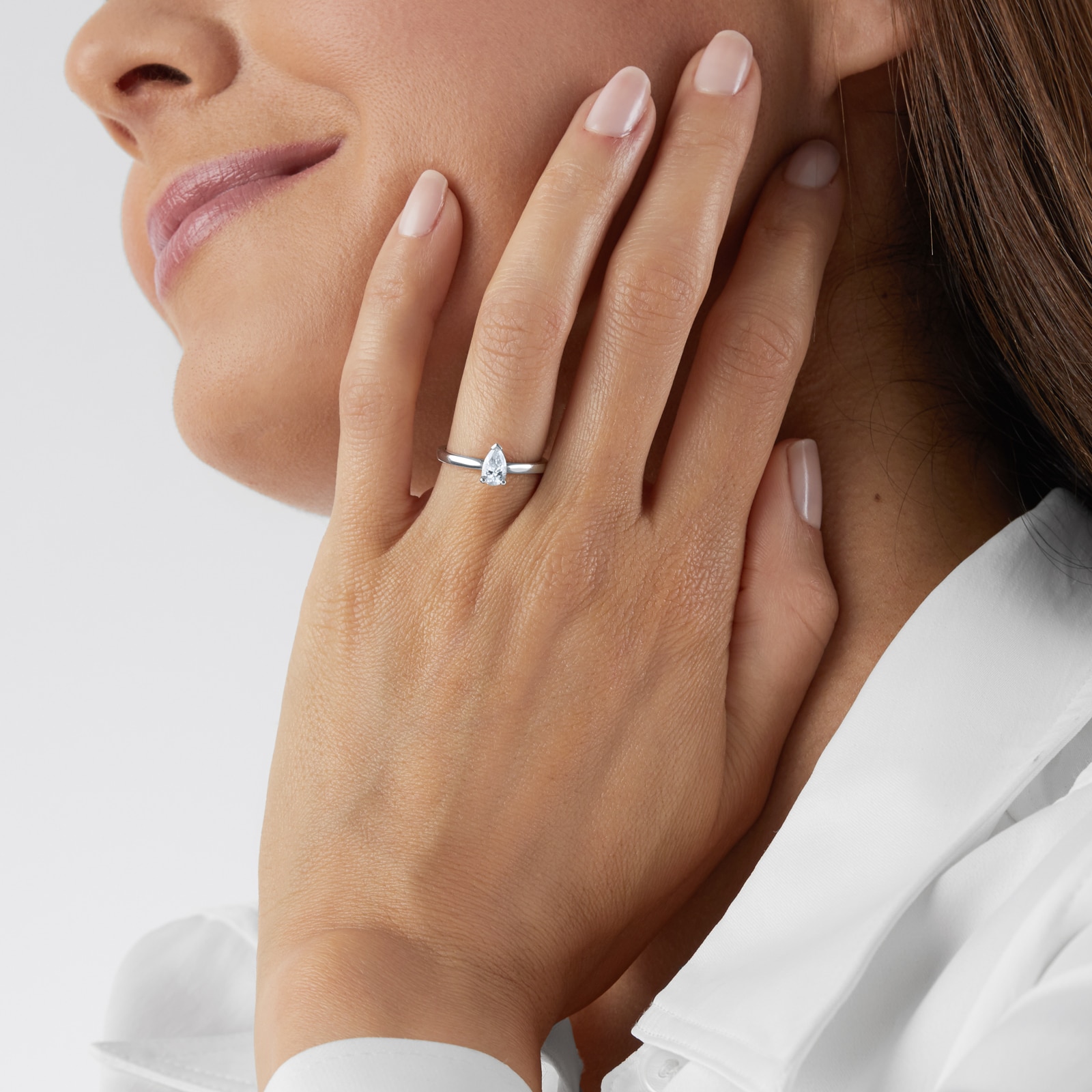 Goldsmiths Platinum 0.50ct Diamond Pear Cut Solitaire Engagement Ring Goldsmiths Platinum 0.50ct Diamond Pear Cut Solitaire Engagement Ring