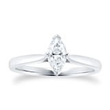 Goldsmiths Platinum 0.50ct Marquise Cut Solitaire Engagement Ring