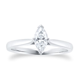 06019315 - Platinum 0.50ct Marquise Cut Solitaire Engagement Ring