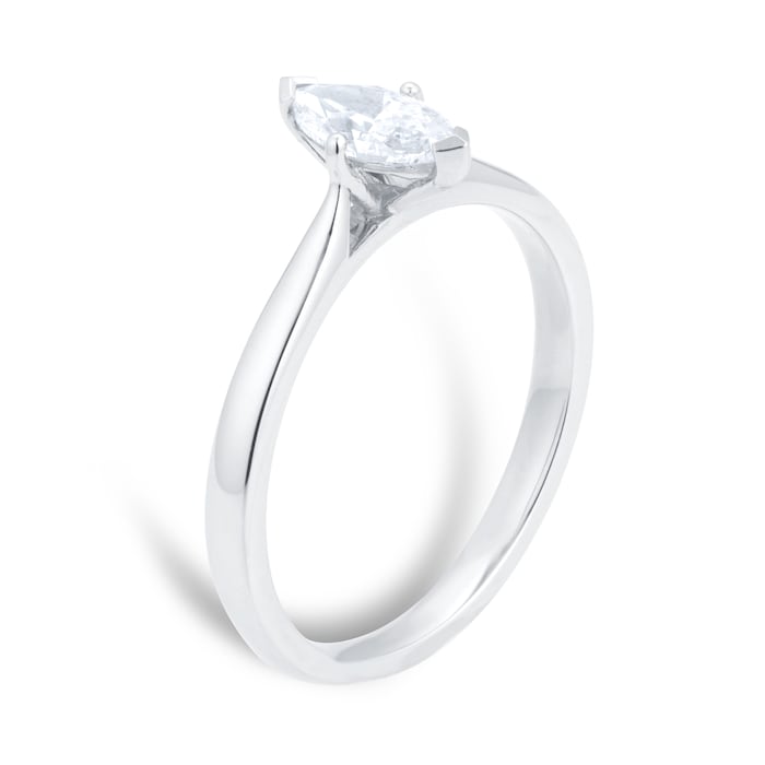 Goldsmiths Platinum 0.50ct Marquise Cut Solitaire Engagement Ring