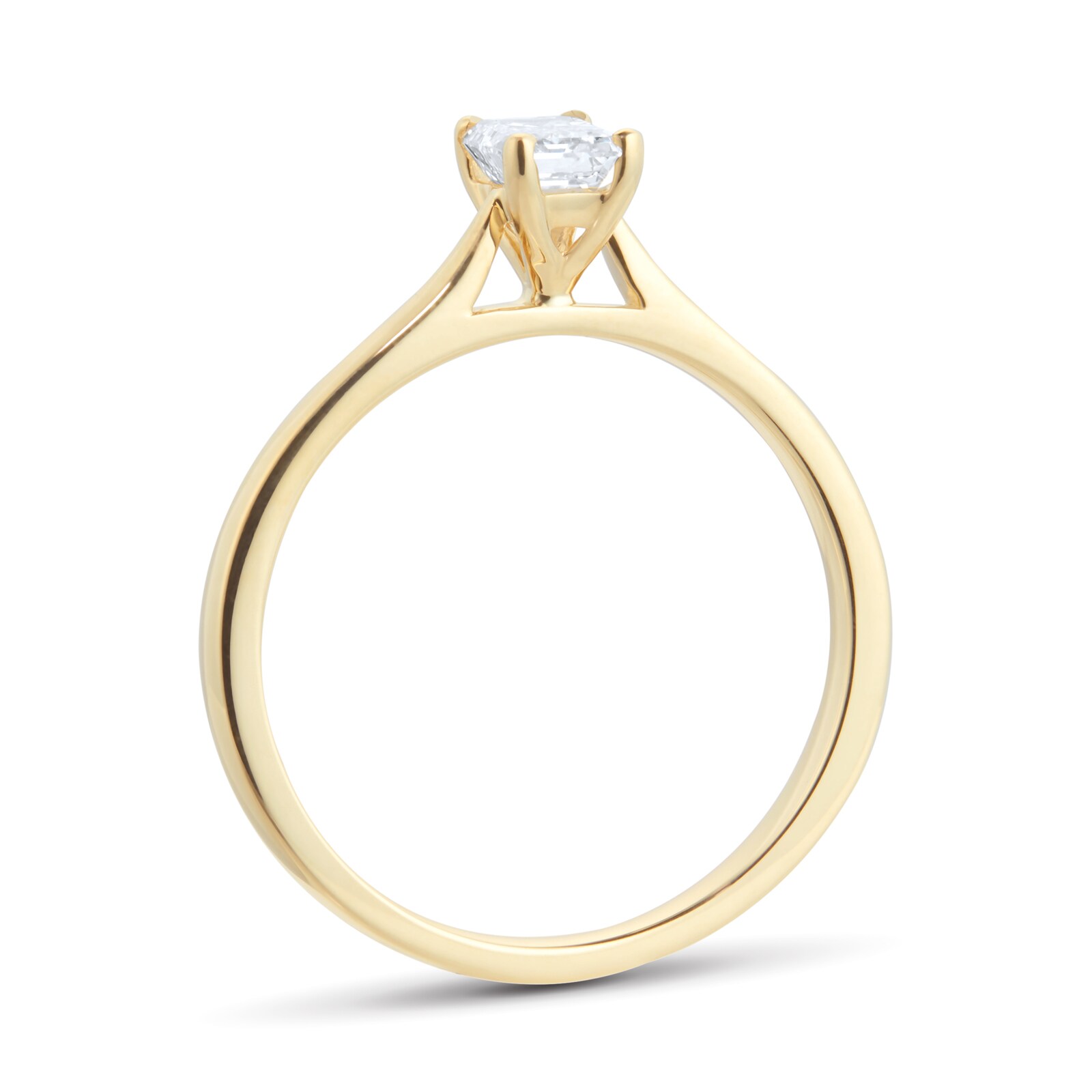Goldsmiths 18ct Yellow Gold 0.50ct Emerald Cut Solitaire Engagement Ring Goldsmiths 18ct Yellow Gold 0.50ct Emerald Cut Solitaire Engagement Ring
