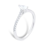 Goldsmiths Platinum 0.66ct Diamond Pear Cut Solitaire Bridal Set