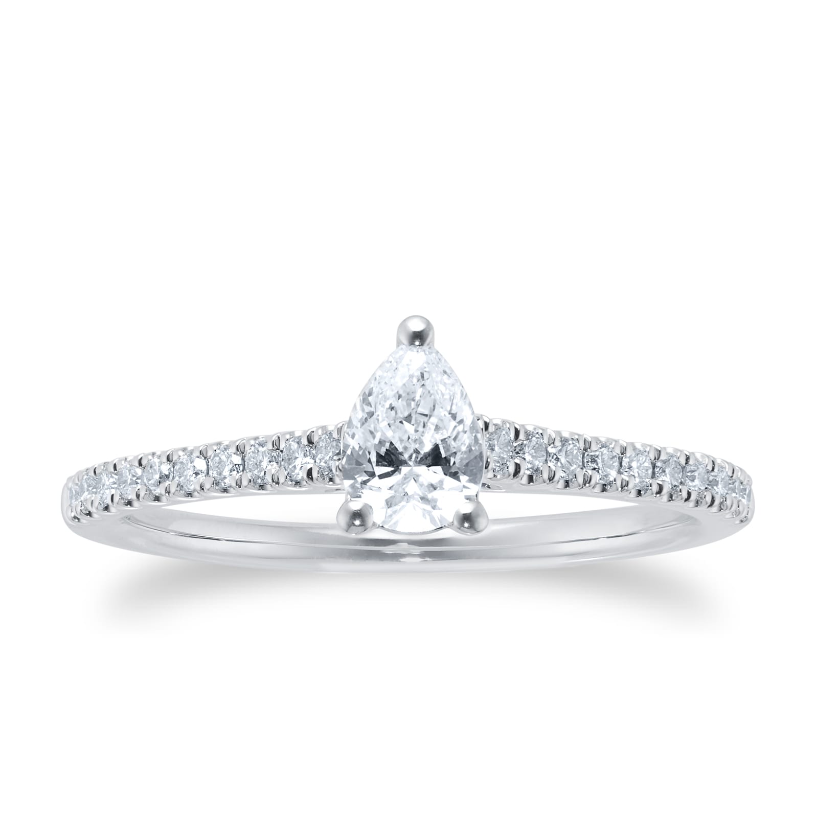 Goldsmiths Platinum 0.66ct Diamond Pear Cut Solitaire Bridal Set Goldsmiths Platinum 0.66ct Diamond Pear Cut Solitaire Bridal Set