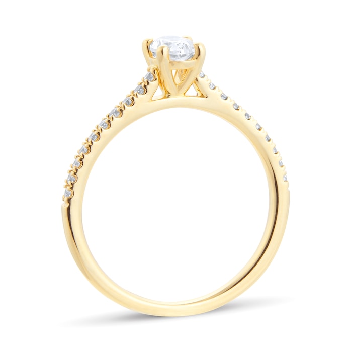 Goldsmiths 18ct Yellow Gold 0.66ct Diamond Oval Cut Solitaire Bridal Set