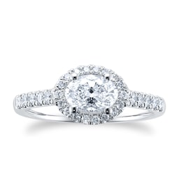 06019322 - Platinum 1.00ct Diamond Oval Halo Engagement Ring