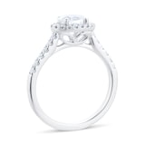 Goldsmiths Platinum 1.00ct Diamond Oval Halo Engagement Ring