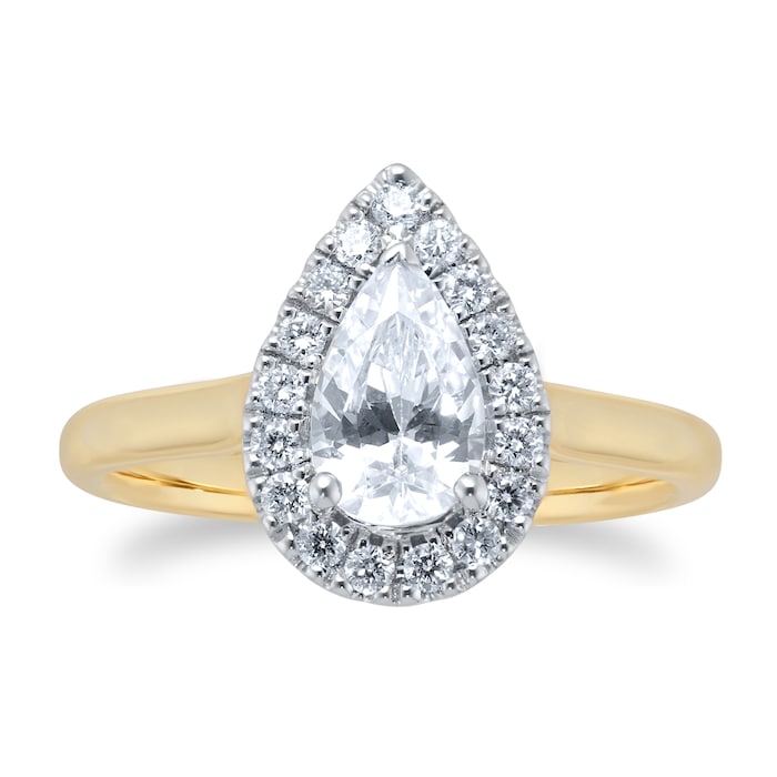 Goldsmiths 18ct Yellow & White Gold 1.00ct Pear Engagement Ring