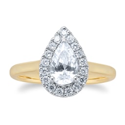 06019329 - 18ct Yellow & White Gold 1.00ct Pear Engagement Ring