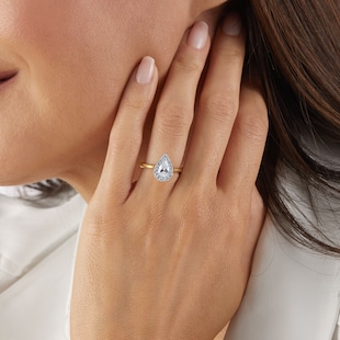 Goldsmiths 18ct Yellow & White Gold 1.00ct Pear Engagement Ring