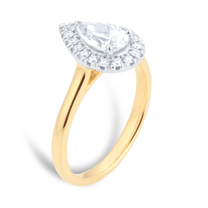 Goldsmiths 18ct Yellow & White Gold 1.00ct Pear Engagement Ring