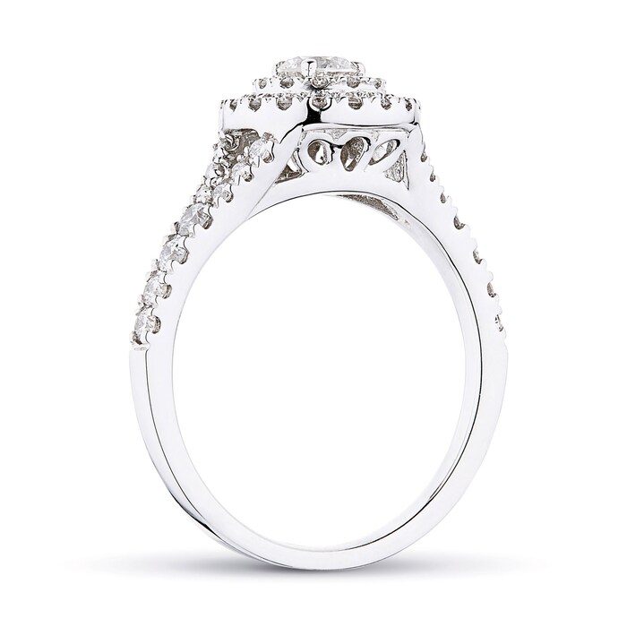 Goldsmiths 18ct White Gold 0.79cttw Diamond Cluster Ring