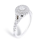 Goldsmiths 18ct White Gold 0.79cttw Diamond Cluster Ring