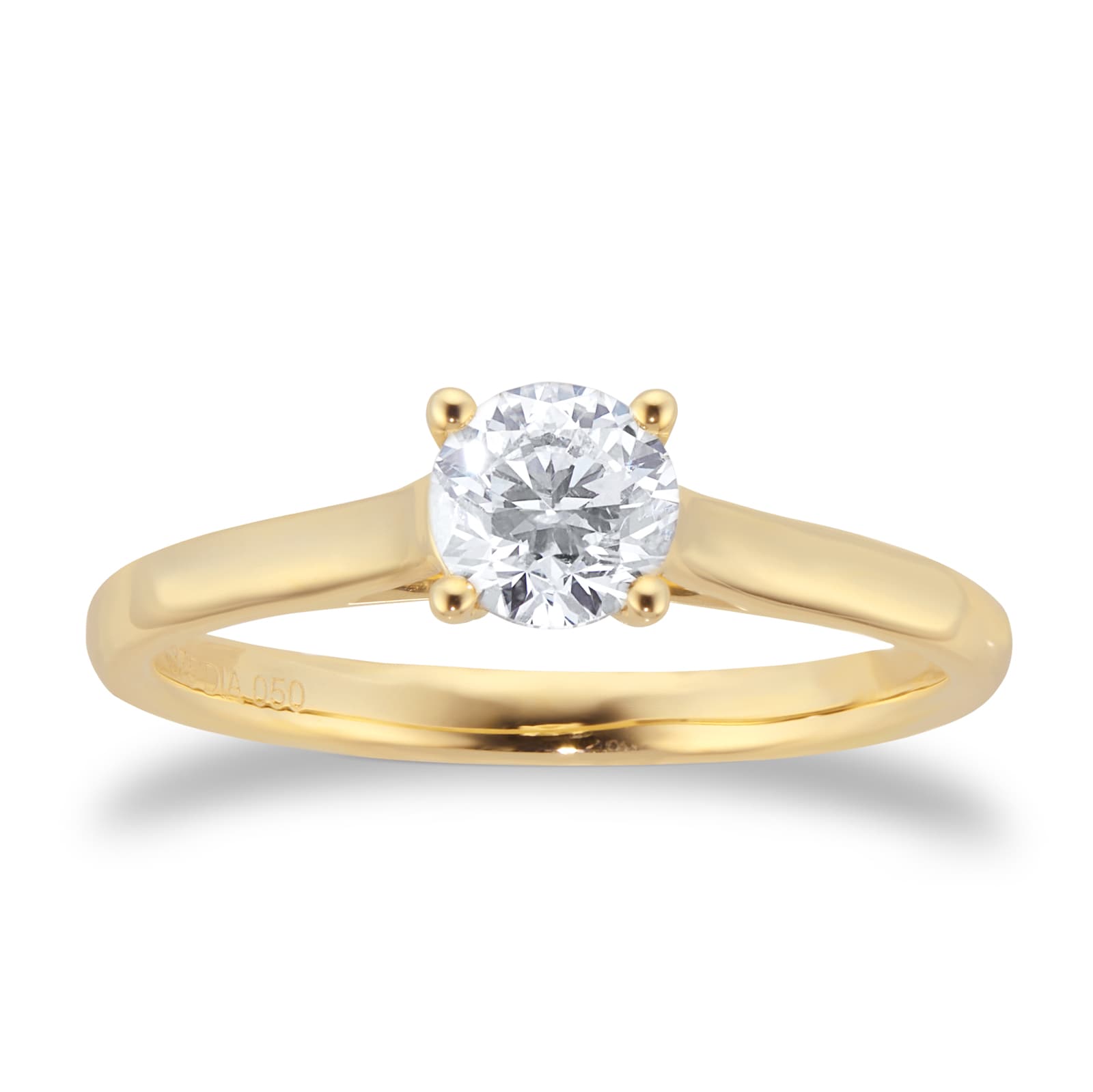 9ct Yellow Gold 0.50ct Diamond Solitaire Engagement Ring