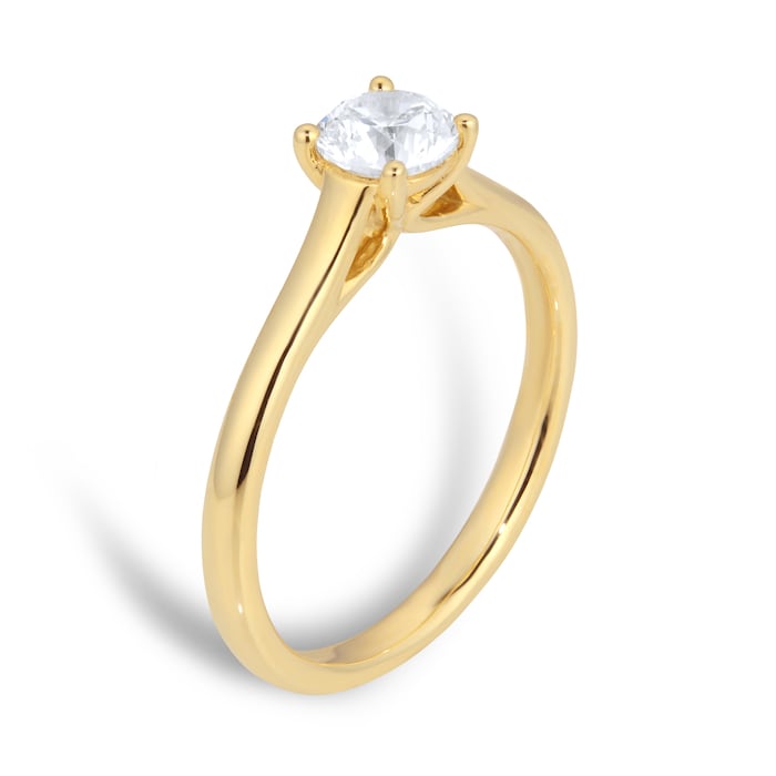 Goldsmiths 9ct Yellow Gold 0.50ct Diamond Solitaire Engagement Ring