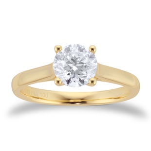 Goldsmiths 9ct Yellow Gold 1ct Diamond Solitaire Engagement Ring