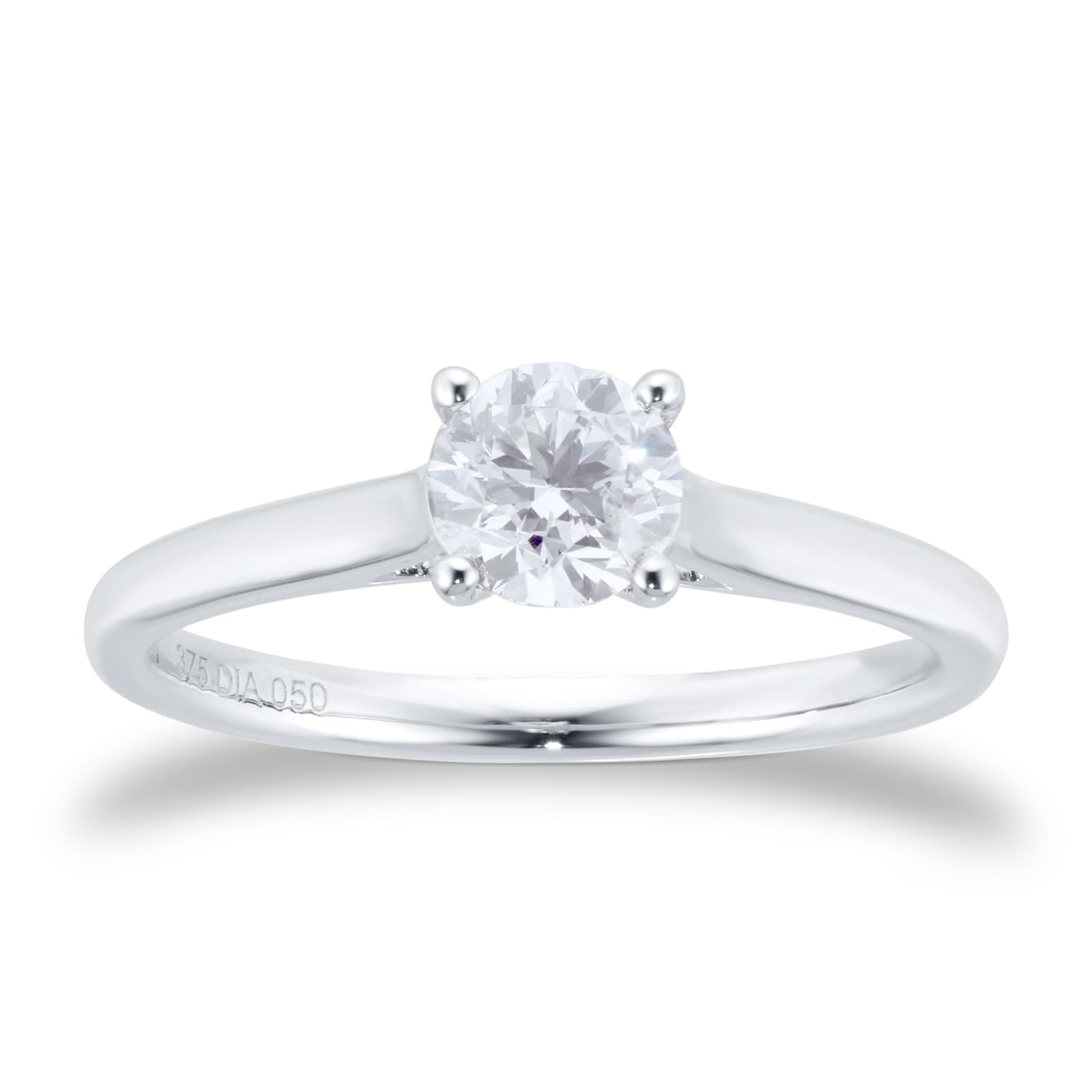 9ct White Gold 0.50ct Diamond Solitaire Engagement Ring