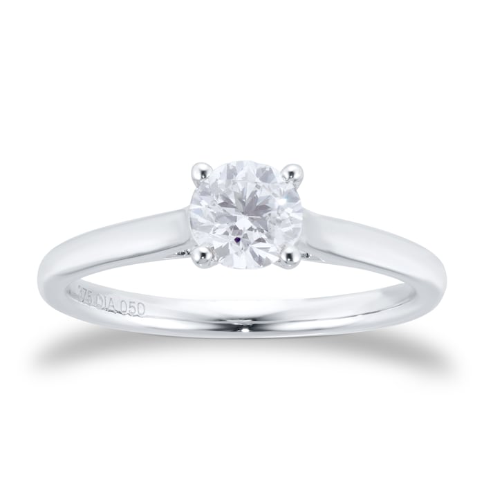 Goldsmiths 9ct White Gold 0.50ct Diamond Solitaire Engagement Ring