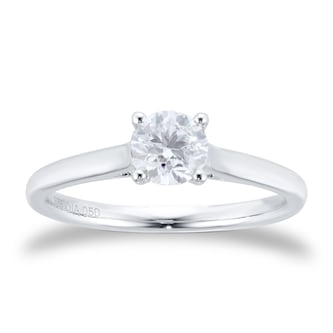 Goldsmiths 9ct White Gold 0.50ct Diamond Solitaire Engagement Ring Goldsmiths 9ct White Gold 0.50ct Diamond Solitaire Engagement Ring