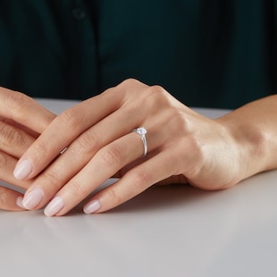 Goldsmiths 9ct White Gold 0.50ct Diamond Solitaire Engagement Ring