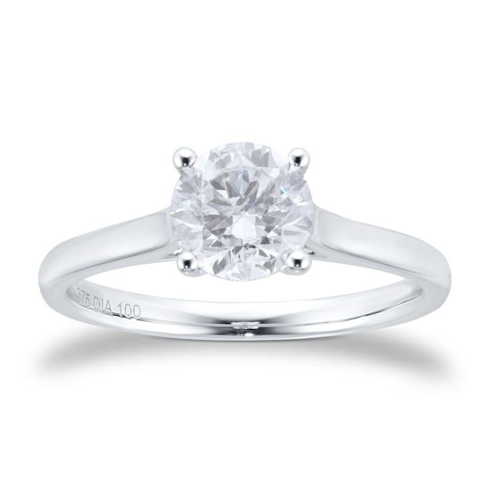 Goldsmiths 9ct White Gold 1ct Diamond Solitaire Engagement Ring