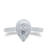 Goldsmiths 18ct White Gold 0.75ct Diamond Cluster Engagement Ring