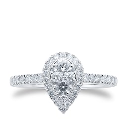 06019487 - 18ct White Gold 0.75ct Diamond Cluster Engagement Ring