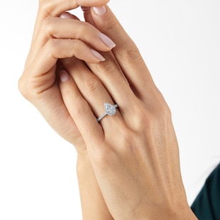 Goldsmiths 18ct White Gold 0.75ct Diamond Cluster Engagement Ring