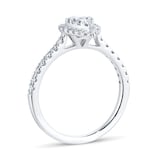 Goldsmiths 18ct White Gold 0.75ct Diamond Cluster Engagement Ring