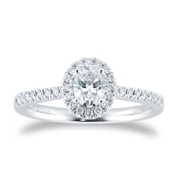 06019493 - Platinum 0.60ct Diamond GIA Oval Halo Engagement Ring