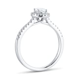 Goldsmiths Platinum 0.60ct Diamond GIA Oval Halo Engagement Ring