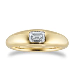 06019494 - 18ct Yellow Gold 0.50ct Diamond GIA Emerald Cut Engagement Ring