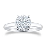 Goldsmiths 18ct White Gold 0.50ct Diamond Amore Cluster Ring