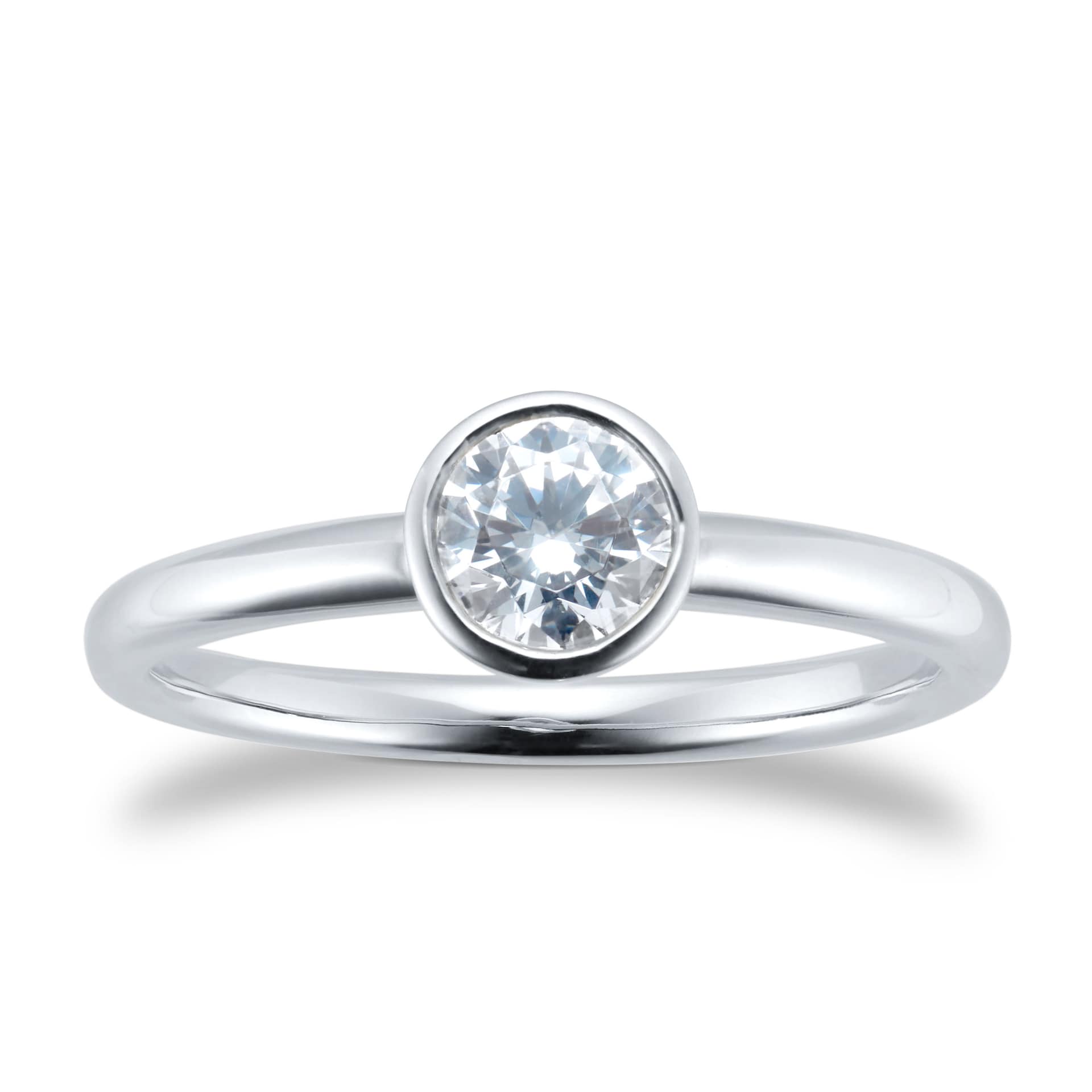 Goldsmiths Platinum 0.50cttw Diamond bezel Solitaire Engagement Ring Goldsmiths Platinum 0.50cttw Diamond bezel Solitaire Engagement Ring