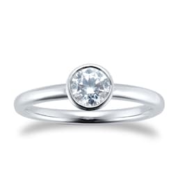 06019499 - Platinum 0.50cttw Diamond bezel Solitaire Engagement Ring