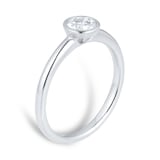 Goldsmiths Platinum 0.50ct GIA Diamond bezel Solitaire Engagement Ring