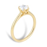 Goldsmiths 18ct Yellow Gold 0.70ct GIA Floral Solitaire Engagement Ring