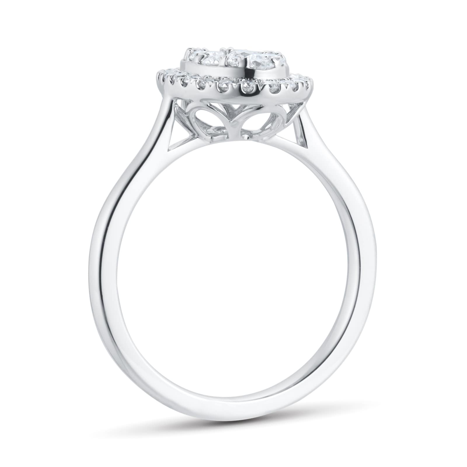Goldsmiths Platinum 0.75ct Diamond Oval Cluster Engagement Ring Goldsmiths Platinum 0.75ct Diamond Oval Cluster Engagement Ring