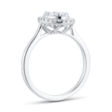 Goldsmiths Platinum 0.75ct Diamond Oval Cluster Engagement Ring