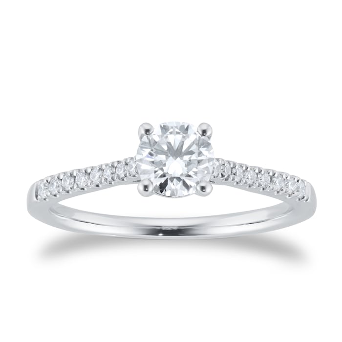 Goldsmiths Platinum 0.70ct Diamond GIA Round Solitaire Engagement Ring