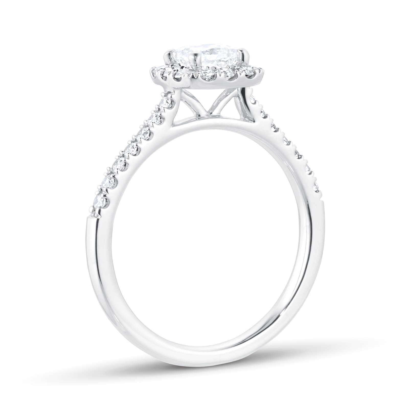Goldsmiths Platinum 0.80ct Diamond Princess Cut Halo Engagement Ring Goldsmiths Platinum 0.80ct Diamond Princess Cut Halo Engagement Ring