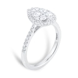 Goldsmiths 18ct White Gold 0.75ct Diamond Pear Cluster Engagement Ring